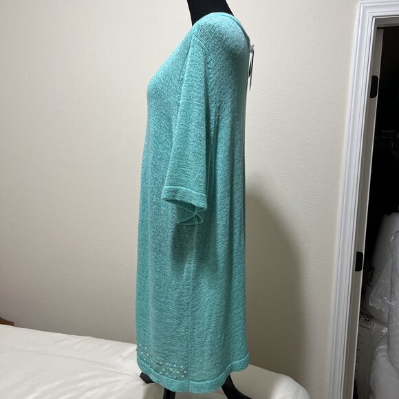 NWT Maggie Barnes Cardigan Duster Sweater Top Plus Size 2X 22/24 Sea Green Aqua - Picture 5 of 15
